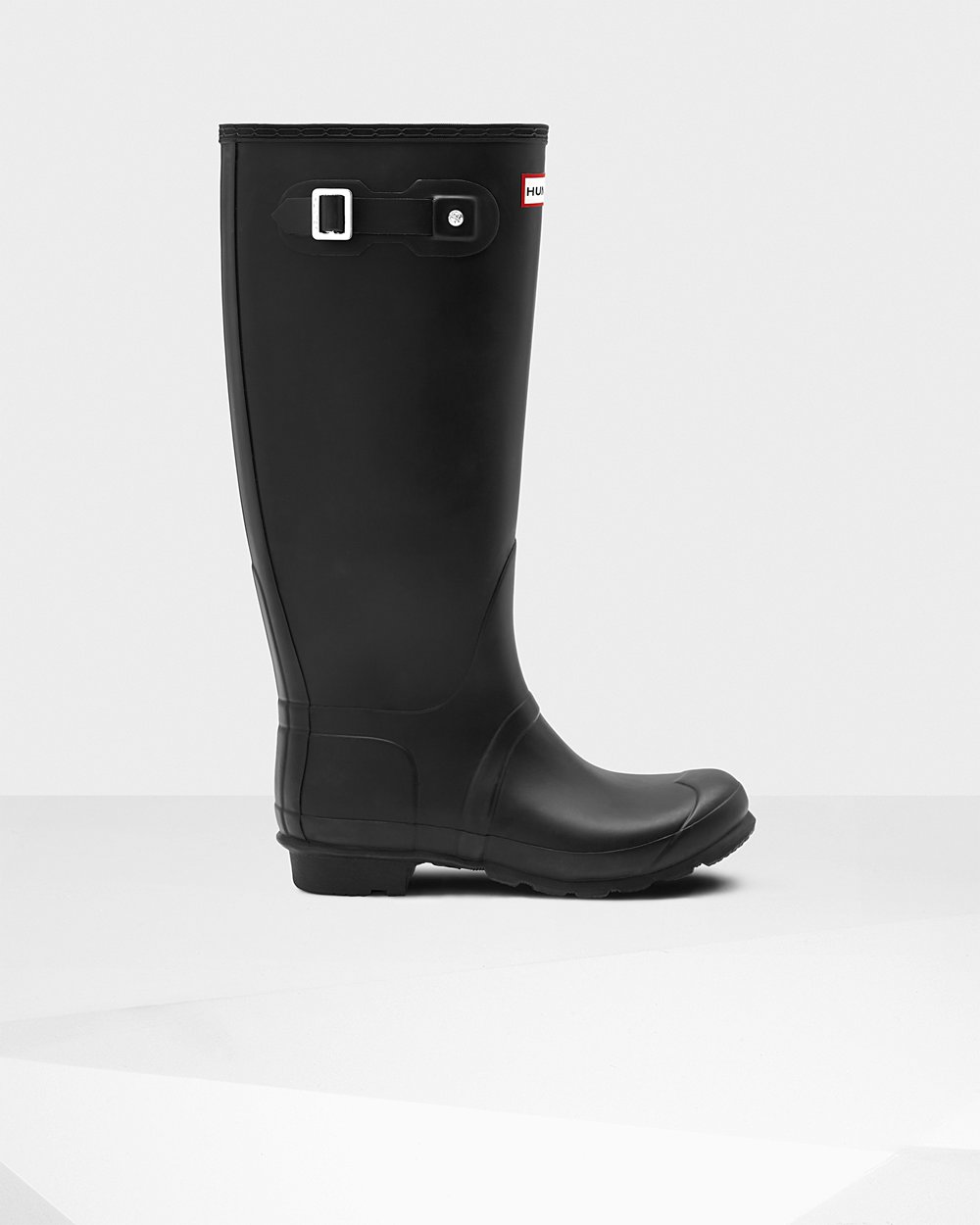 Womens Hunter Original Tall Leg - Wide Fit Rain Boots Black - 6931-QKTVJ